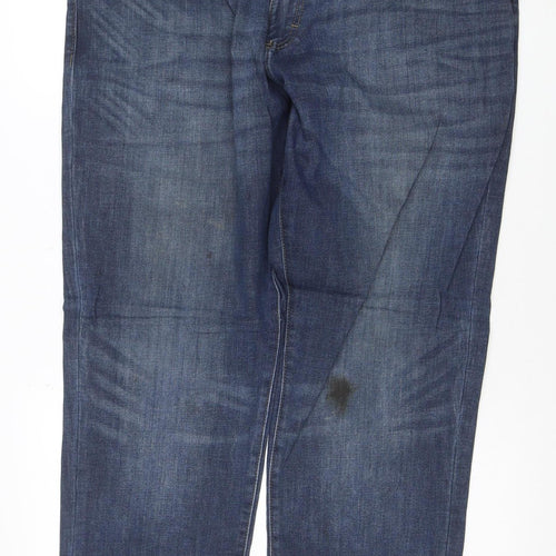 Lee Men's Blue 40x30 Straight Fit Stretch Denim Jeans