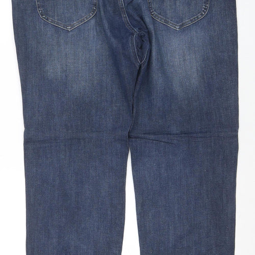 Lee Men's Blue 40x30 Straight Fit Stretch Denim Jeans