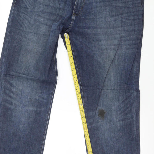 Lee Men's Blue 40x30 Straight Fit Stretch Denim Jeans