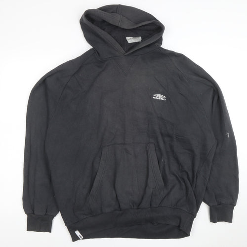 Umbro Mens Black XL Pullover Hoodie Fleece Sportswear
