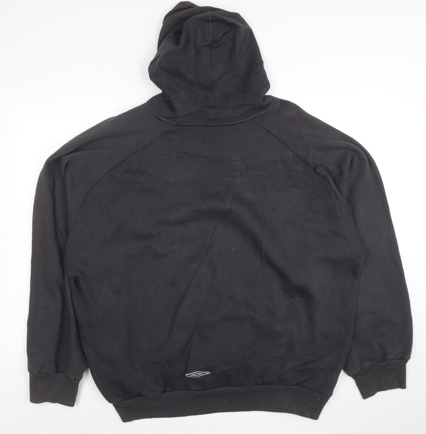 Umbro Men’s Black 2XL Pullover Hoodie with Logo and Kangaroo Pocket