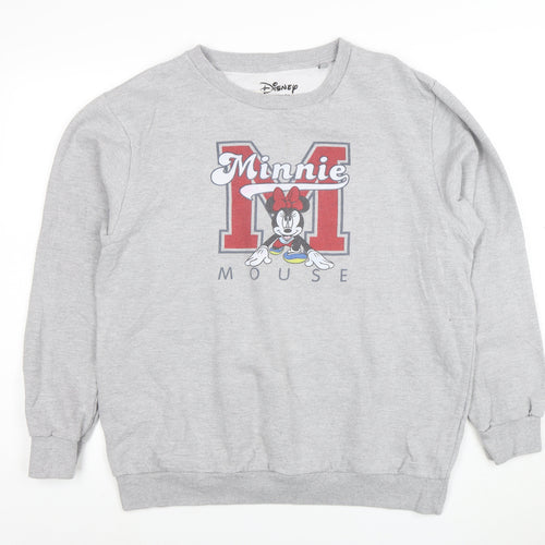 Disney Men's Grey Minnie Mouse Logo XL Pullover Sweatshirt