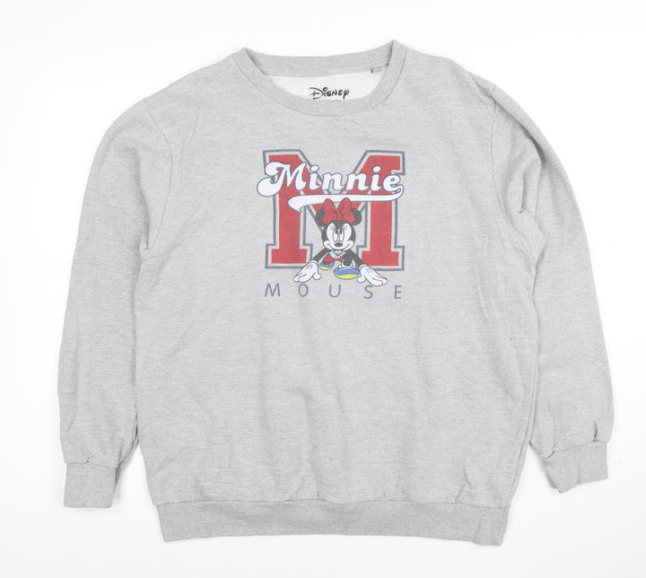Disney Men's Grey Minnie Mouse Logo XL Pullover Sweatshirt