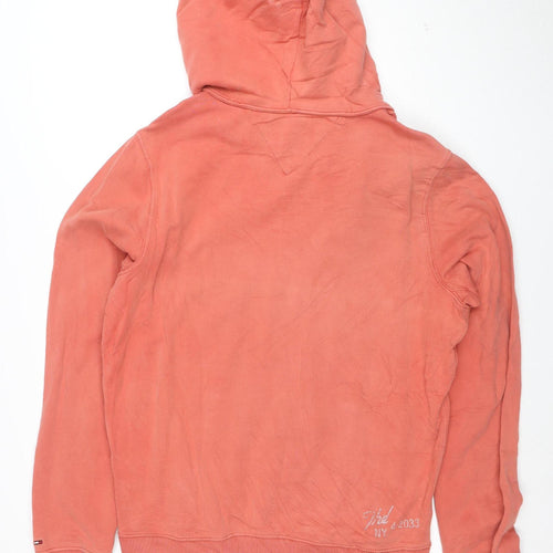 Tommy Hilfiger Men's Orange Graphic Pullover Hoodie Size L