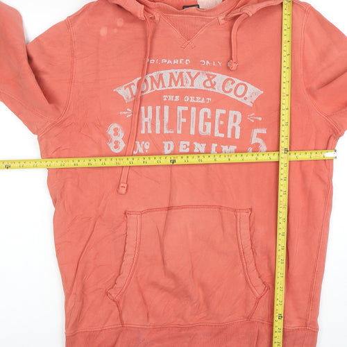 Tommy Hilfiger Men's Orange Graphic Pullover Hoodie Size L