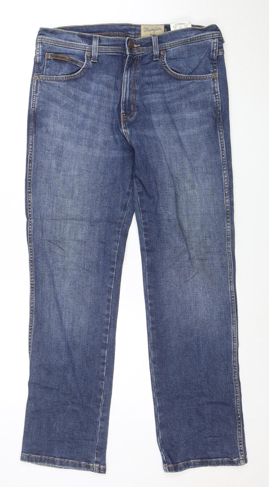Wrangler Men's Blue Straight Fit Denim Jeans W33 L30