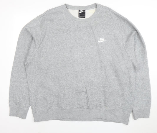 Nike Mens Grey XL Crew Neck Pullover Sweatshirt Classic Style