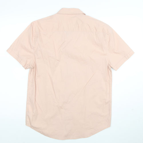 Guess Men Pink Short Sleeve Regular Fit Button-Up Shirt Size M