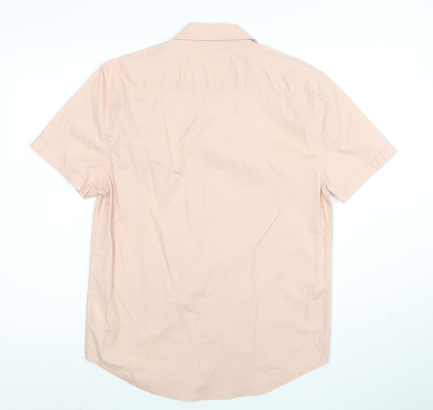 Guess Men Pink Short Sleeve Regular Fit Button-Up Shirt Size M