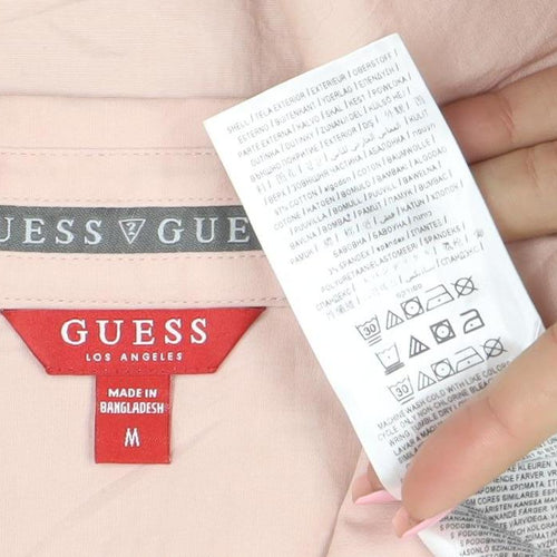 Guess Men Pink Short Sleeve Regular Fit Button-Up Shirt Size M