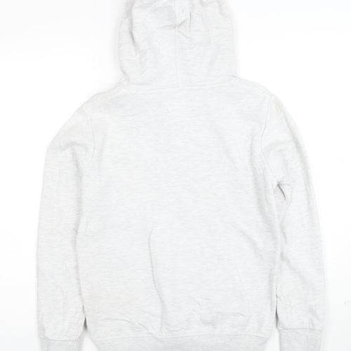 Superdry Womens Grey Pink Pullover Hoodie Size 10 Cotton Blend