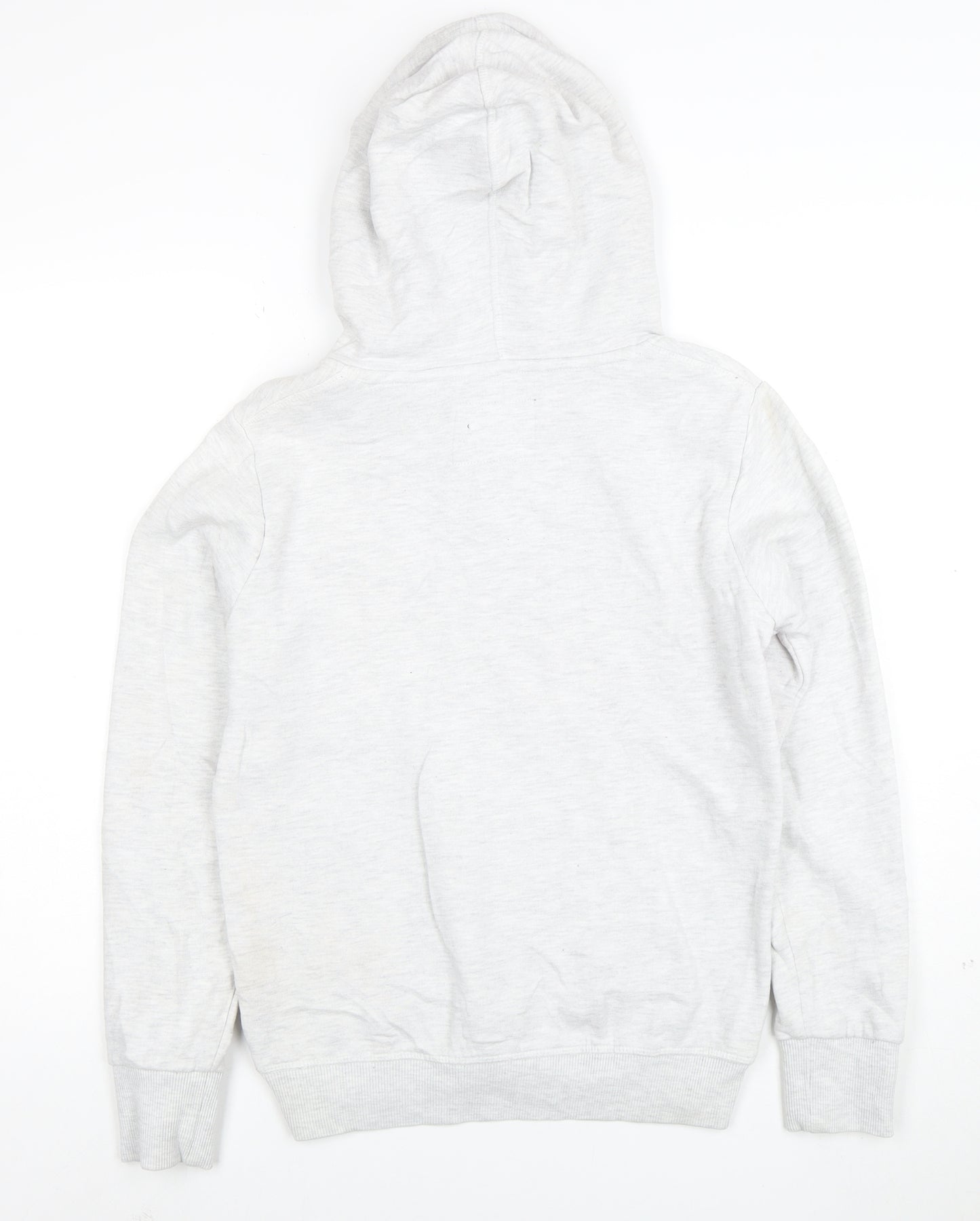 Superdry Womens Grey Pink Pullover Hoodie Size 10 Cotton Blend
