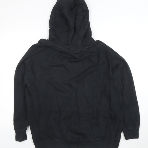 Nike Womens Black Pullover Hoodie 1X Relaxed Fit Fleece Sweatshirt