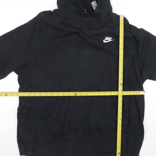 Nike Womens Black Pullover Hoodie 1X Relaxed Fit Fleece Sweatshirt