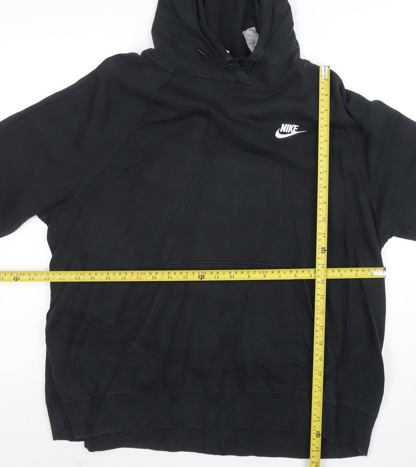 Nike Womens Black Pullover Hoodie 1X Relaxed Fit Fleece Sweatshirt