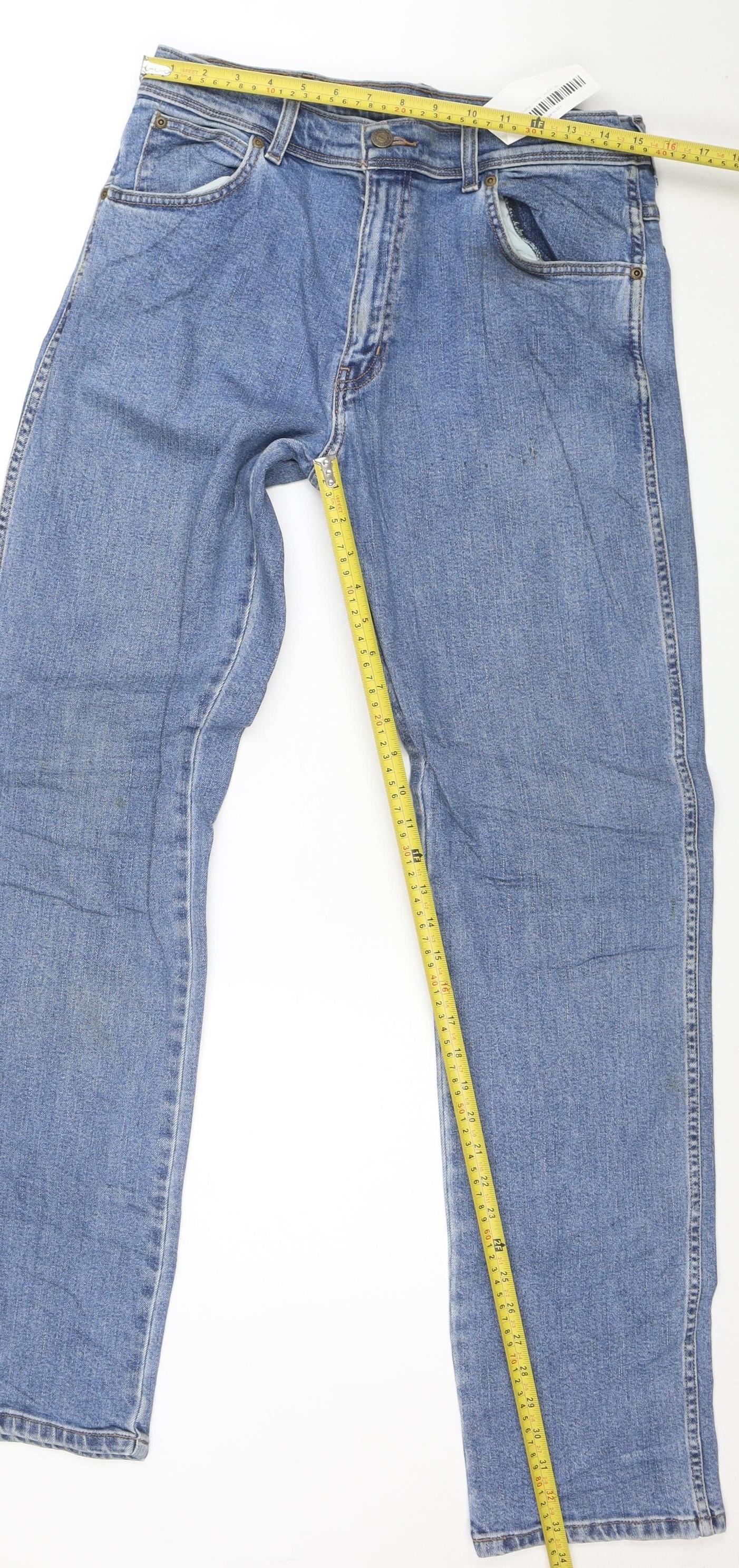 Wrangler Men's Blue Regular Fit Straight Leg Jeans W34 L34