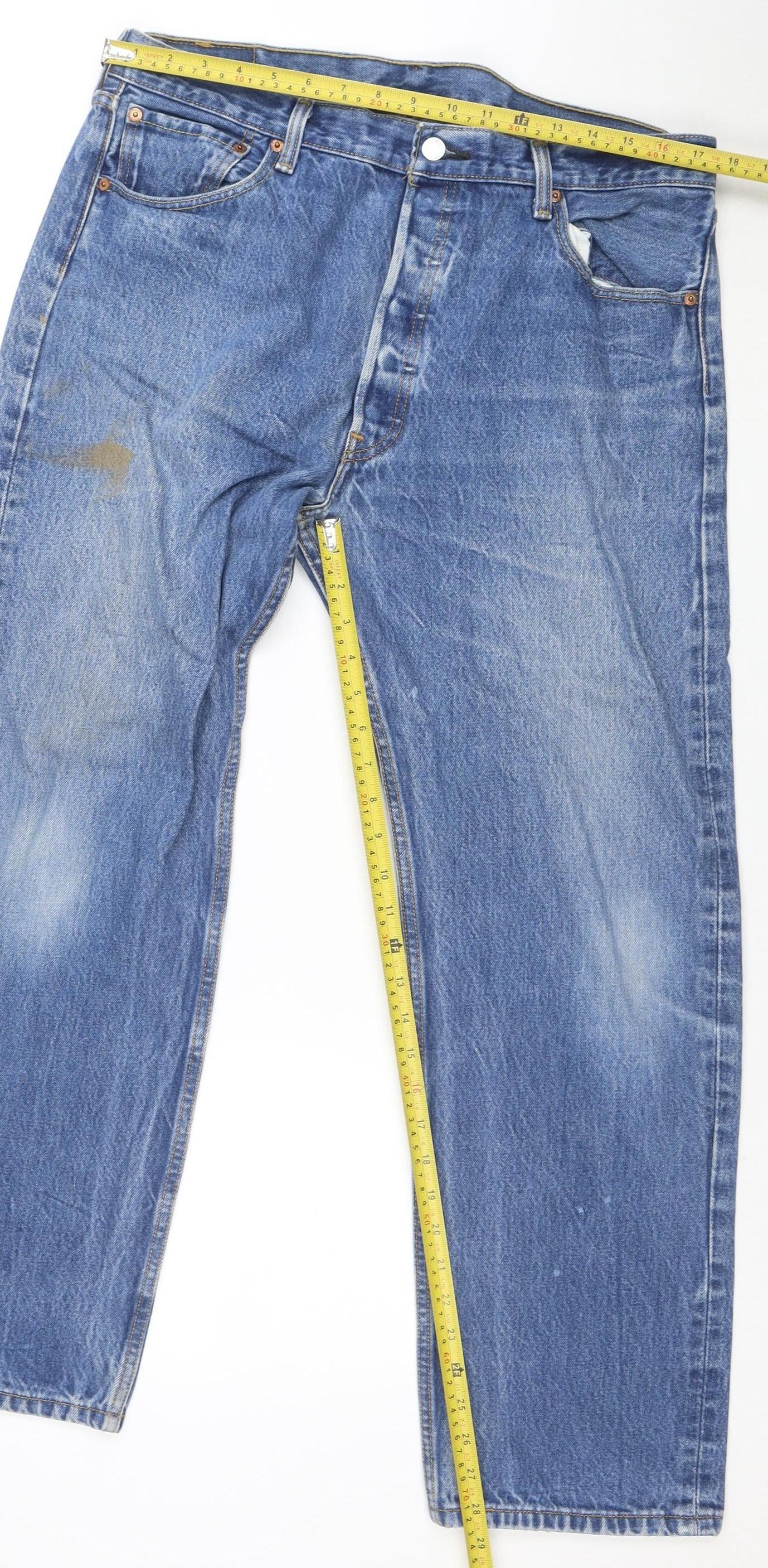 Levi's 501 Men's Blue Straight Leg Jeans 38x32 Classic Denim