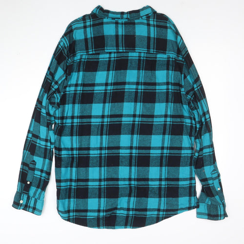 Urban Pipeline Men's Blue Check Flannel Button-Up Shirt 2XL Regular Fit