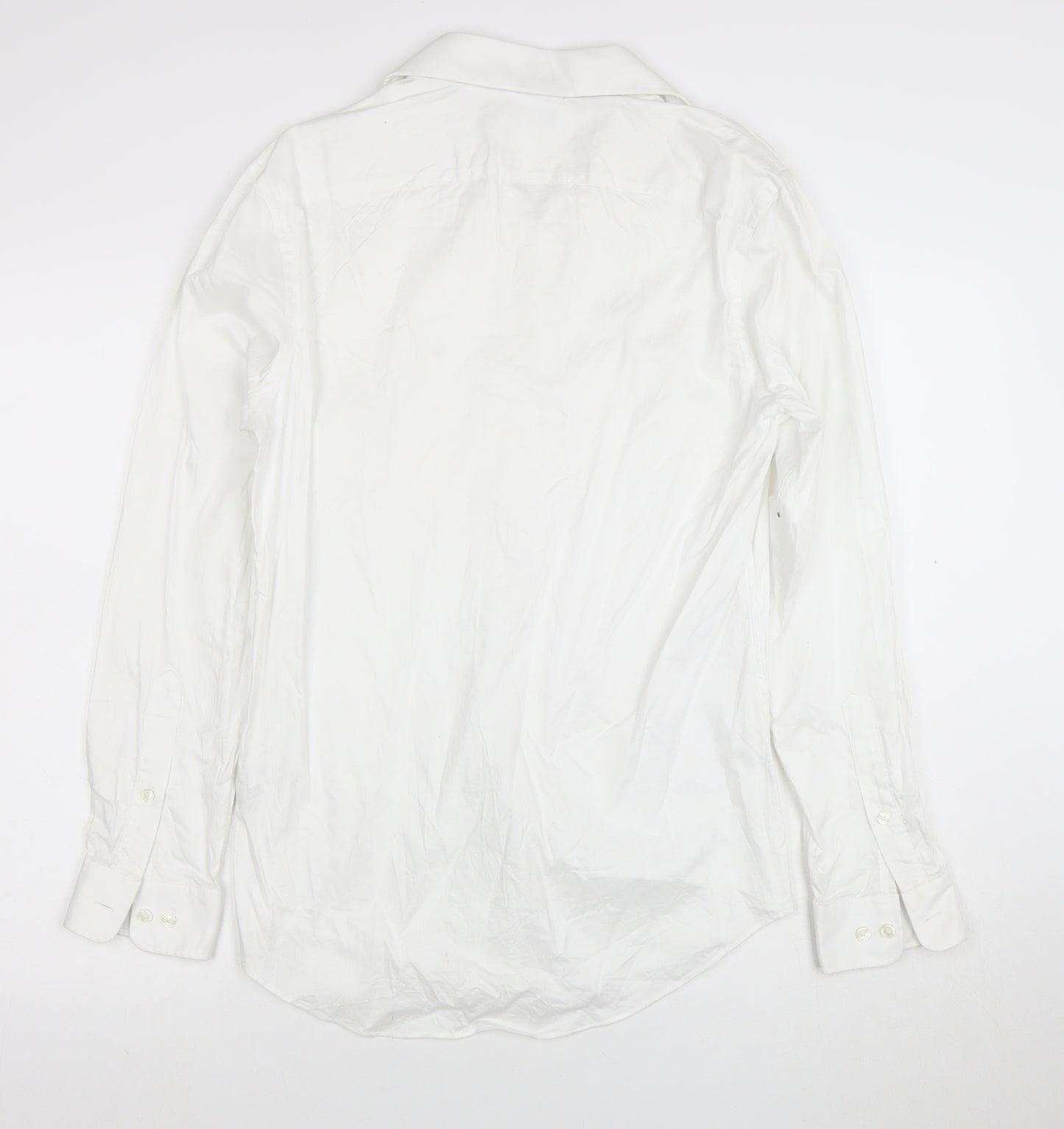 Tommy Hilfiger Men's White Slim Fit Stretch Cotton Long Sleeve Shirt M