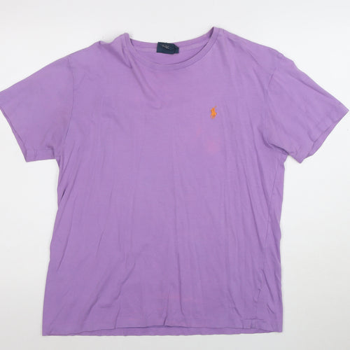 Polo Ralph Lauren Men's Purple Crew Neck Cotton T-Shirt Size S