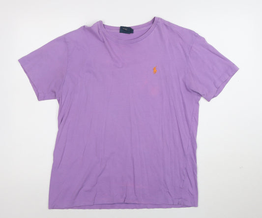 Polo Ralph Lauren Men's Purple Crew Neck Cotton T-Shirt Size S