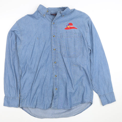Common Sense Men's Blue Cotton Button-Up Denim Shirt Size S