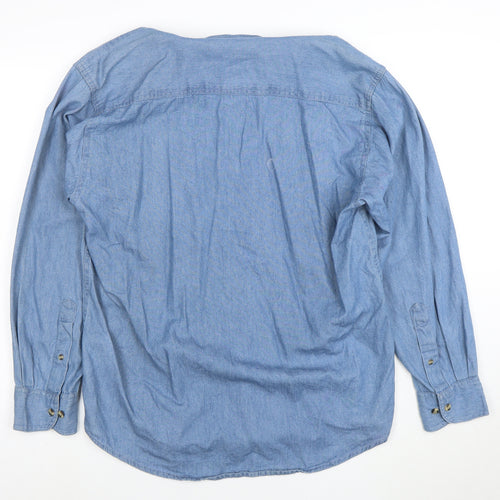 Common Sense Men's Blue Cotton Button-Up Denim Shirt Size S