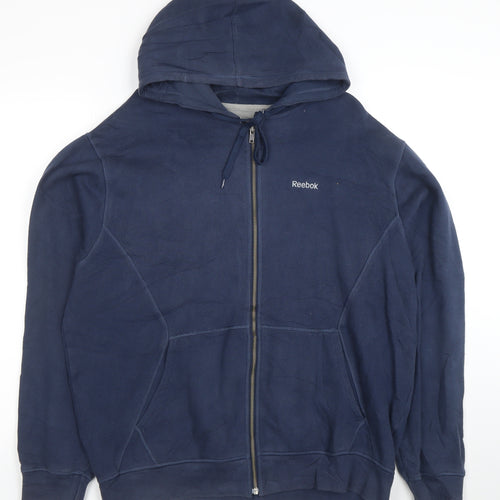 Reebok Men's Blue Full Zip Hoodie Size L Sports Fleece