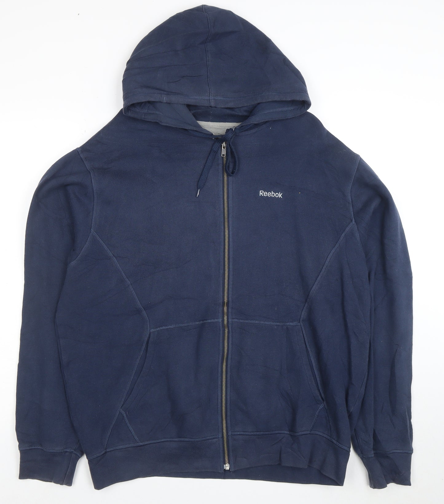 Reebok Men's Blue Full Zip Hoodie Size L Sports Fleece