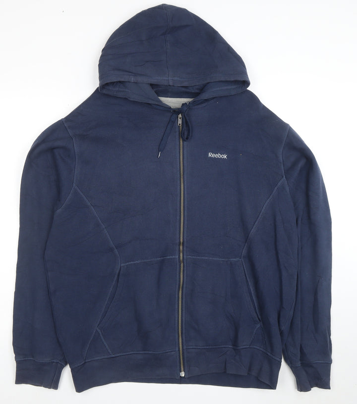 Reebok Men's Blue Full Zip Hoodie Size L Sports Fleece