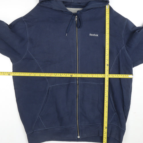 Reebok Men's Blue Full Zip Hoodie Size L Sports Fleece