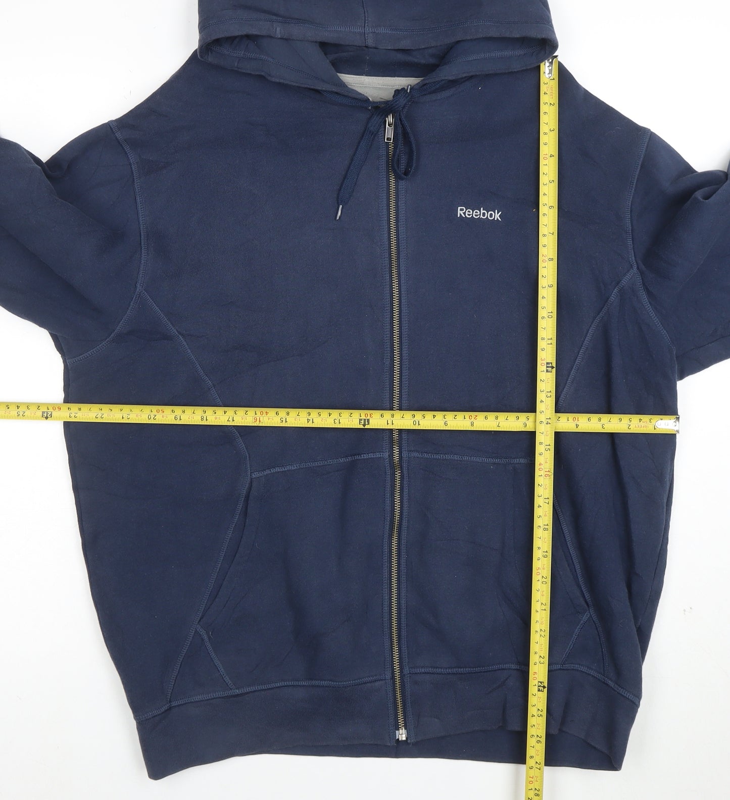 Reebok Men's Blue Full Zip Hoodie Size L Sports Fleece