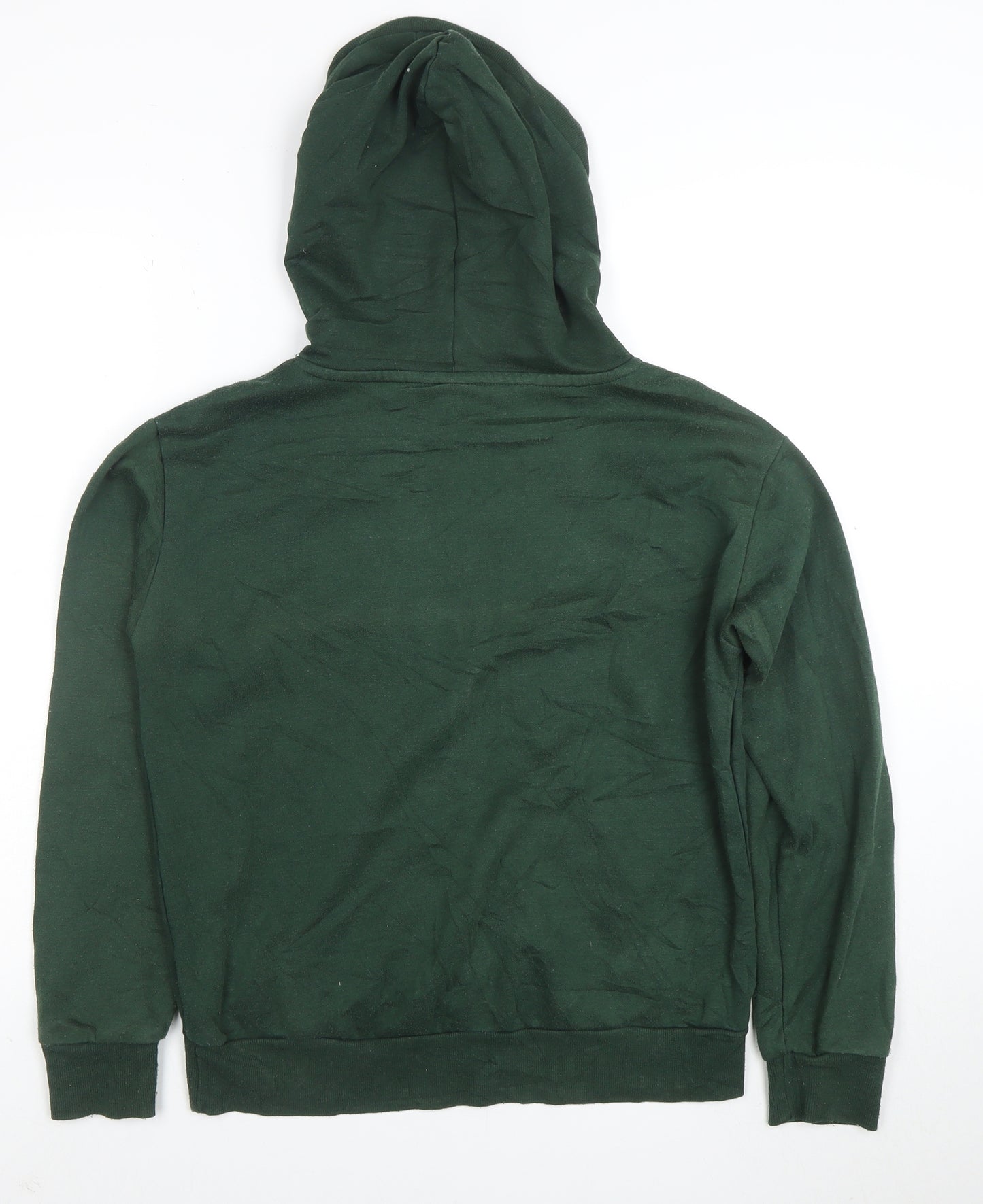 Disney Women’s Green Pullover Hoodie 2XS Relaxed Fit Cotton Blend
