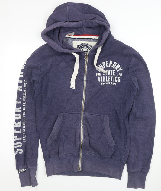 Superdry Men's Blue Full Zip Hoodie Small Regular Fit