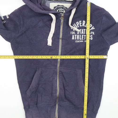 Superdry Men's Blue Full Zip Hoodie Small Regular Fit