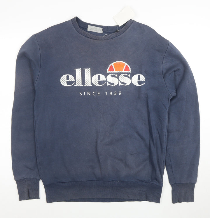 Ellesse Men's Blue Crew Neck Sweatshirt M Regular Fit Logo Pullover