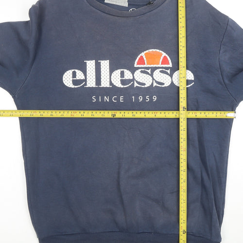 Ellesse Men's Blue Crew Neck Sweatshirt M Regular Fit Logo Pullover