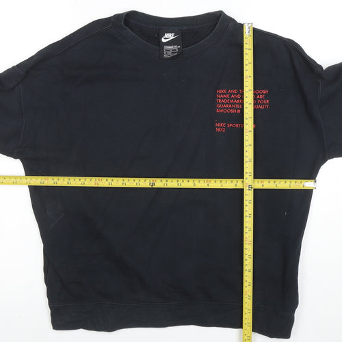 Nike Boys Black XL Sweatshirt Crew Neck Graphic Print Standard Fit