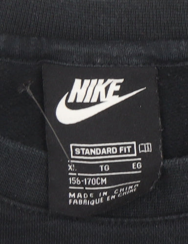 Nike Boys Black XL Sweatshirt Crew Neck Graphic Print Standard Fit