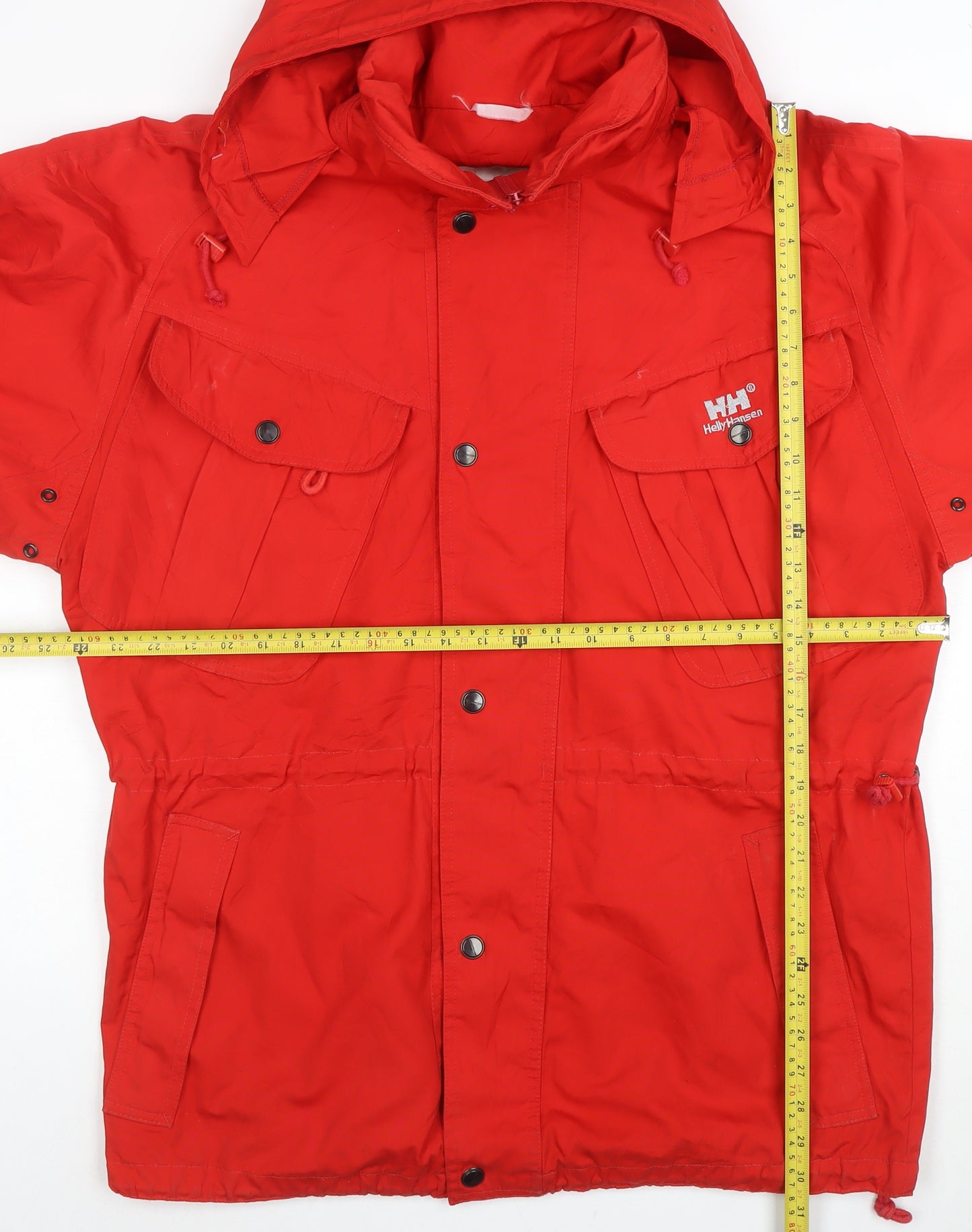 Helly Hansen Women Red Hooded Mid-Length Anorak Jacket Size 16