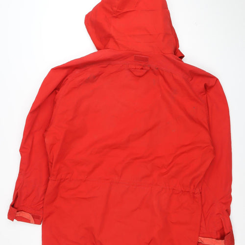 Helly Hansen Women Red Hooded Mid-Length Anorak Jacket Size 16