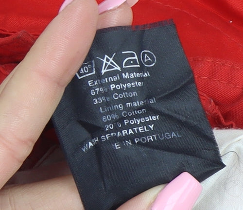 Helly Hansen Women Red Hooded Mid-Length Anorak Jacket Size 16