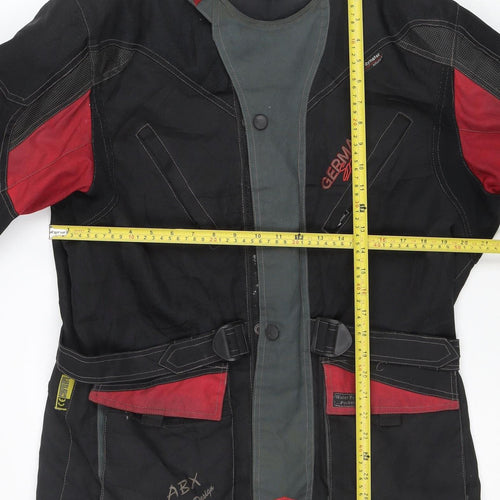 Germas Men’s Black Motorcycle Jacket L Waterproof Windproof Biker Style