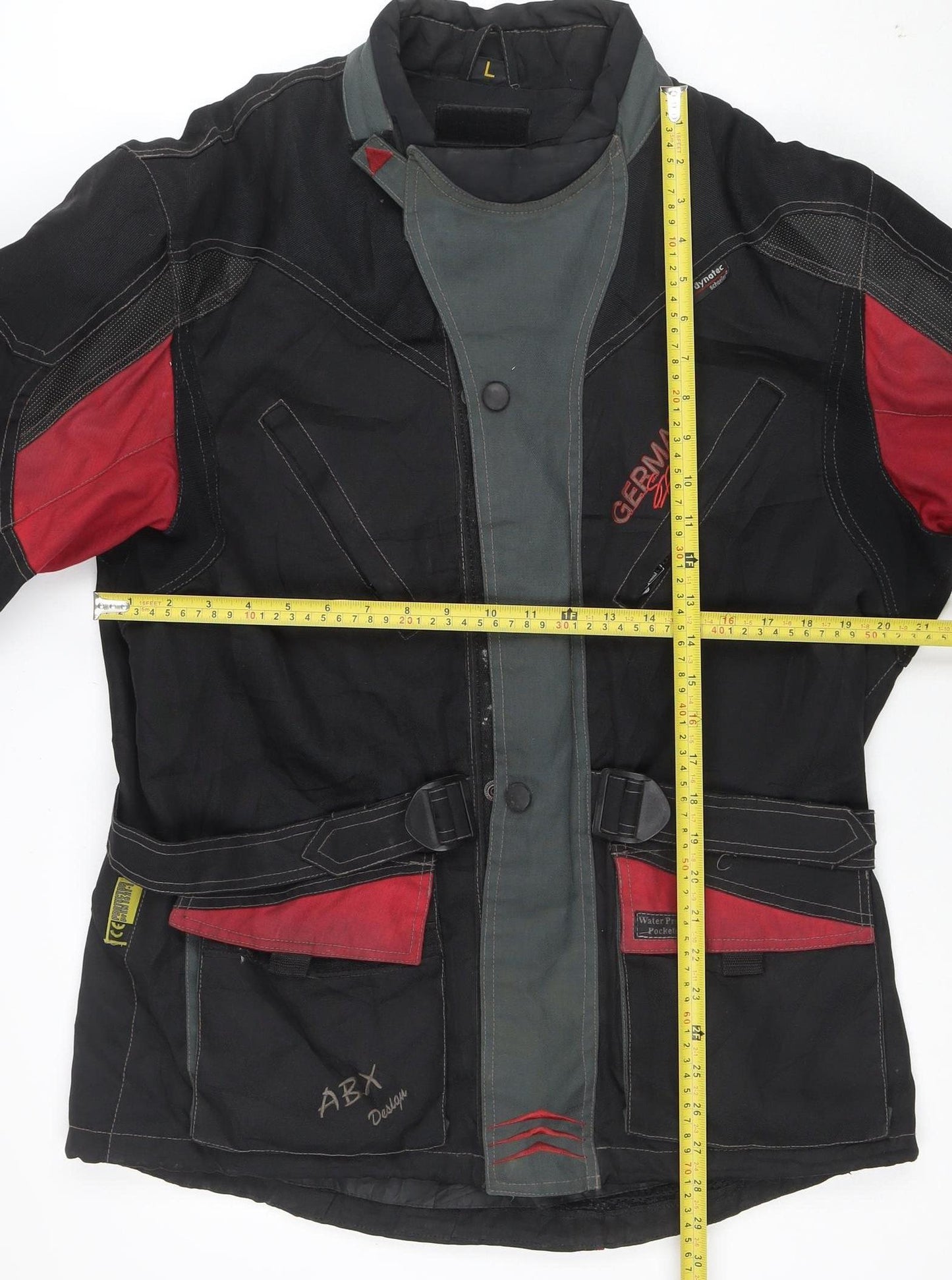 Germas Men’s Black Motorcycle Jacket L Waterproof Windproof Biker Style