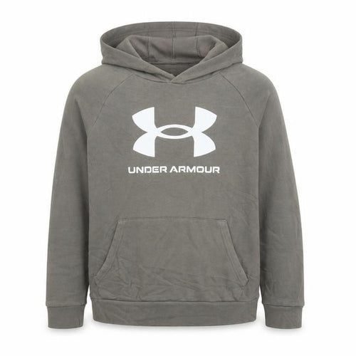 Under Armour Boys Khaki Pullover Hoodie YLG 13-14 Years Cotton Blend