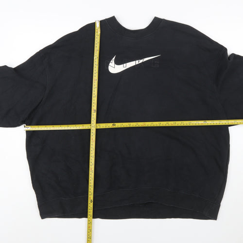 Nike Womens Black XL Pullover Crew Neck Sweatshirt Dri-FIT Cotton Blend