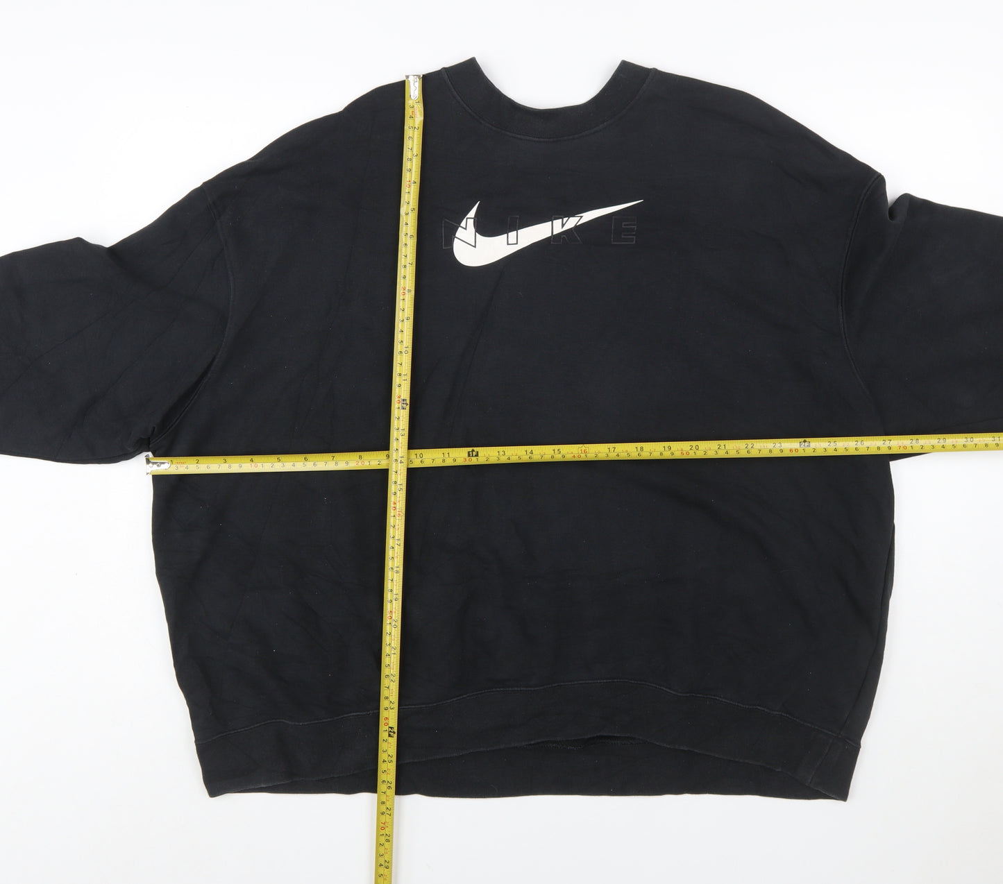 Nike Womens Black XL Pullover Crew Neck Sweatshirt Dri-FIT Cotton Blend