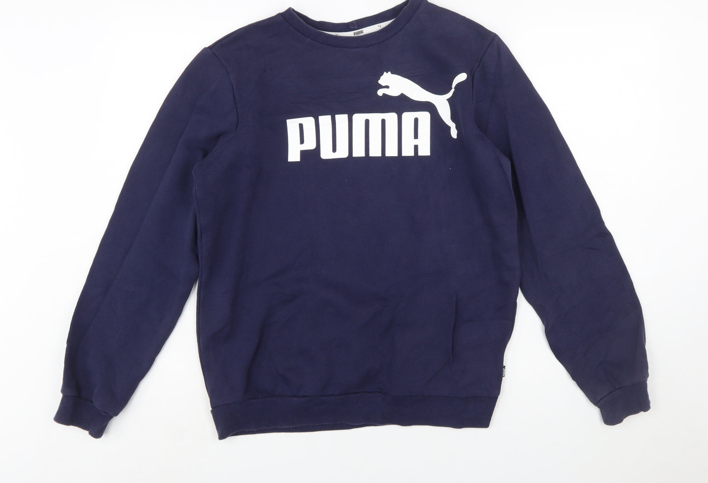 Puma Boys Blue Crew Neck Pullover Sweatshirt 15-16 Years Logo Print
