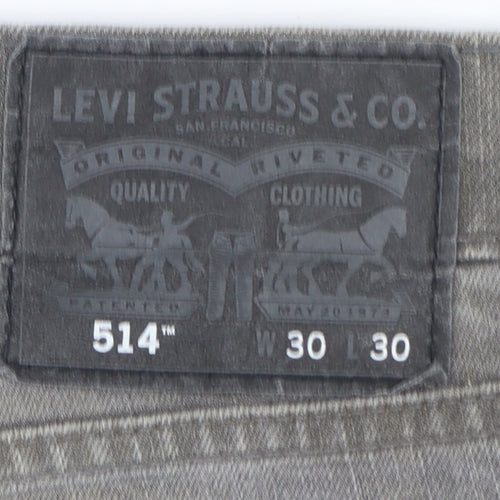 Levi’s 514 Men Grey Straight Regular Fit Denim Jeans W30 L30