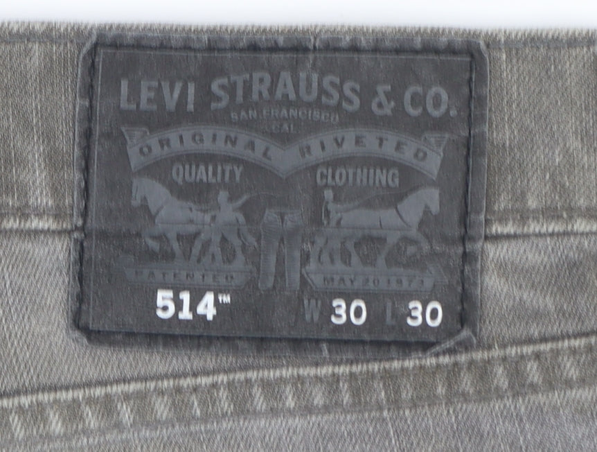 Levi’s 514 Men Grey Straight Regular Fit Denim Jeans W30 L30